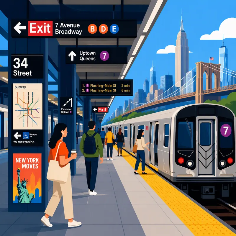 Moderni metroasema ja selkeät opasteet Moderni metroasema ja selkeät opasteet