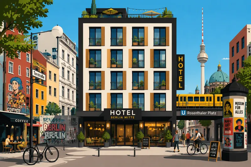 Moderni hotellirakennus Berliinin kaupunkialueella Moderni hotellirakennus Berliinin kaupunkialueella