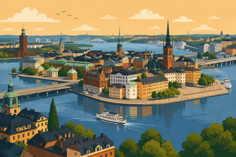 Tukholman kauniit saaret ja historiallinen kaupunkimaisema
