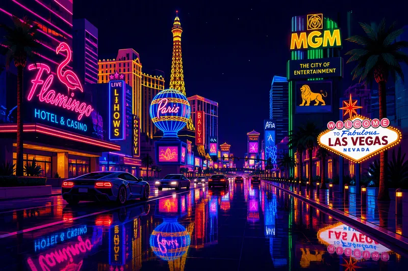 Las Vegasin yöelämää ja valoja