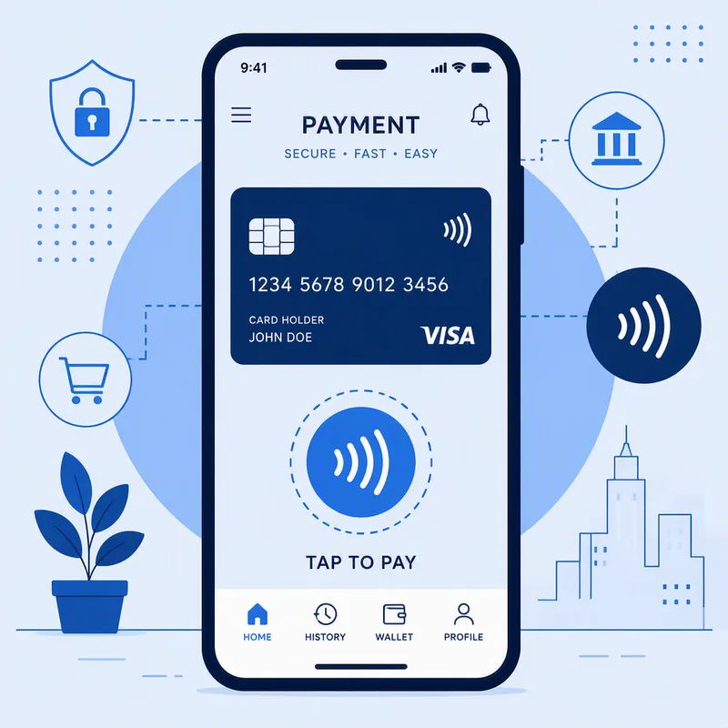 Digitaalinen mobiilimaksu älypuhelimen näytöllä Digitaalinen mobiilimaksu älypuhelimen näytöllä