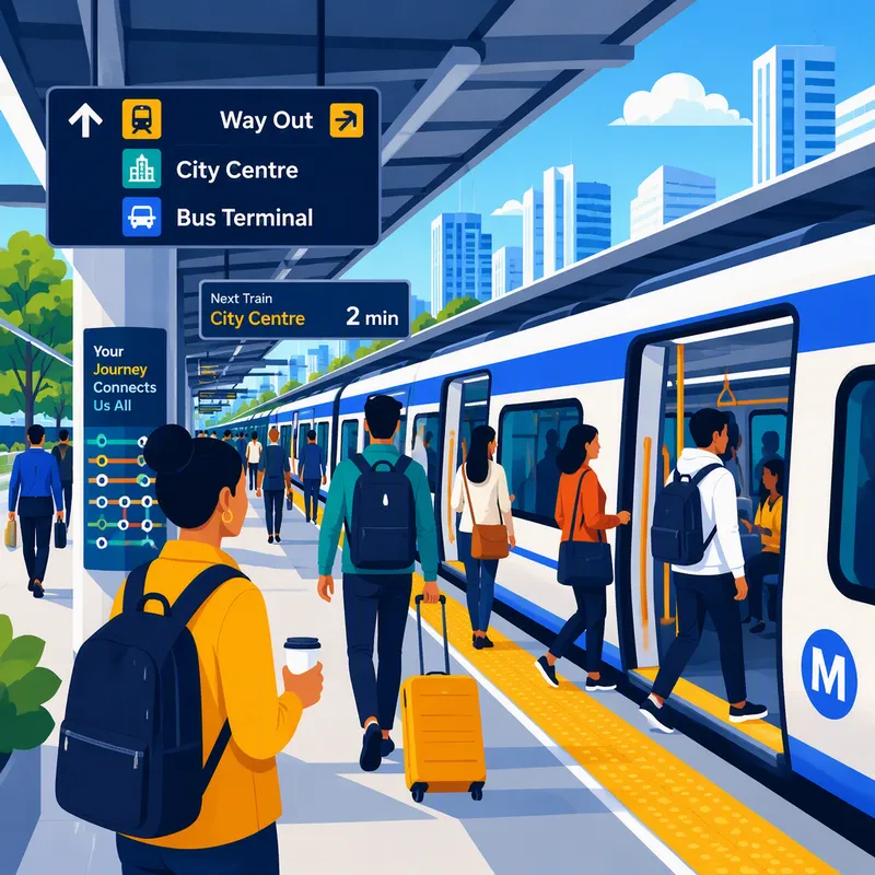 Julkinen liikenne ja metrolaituri Pariisissa