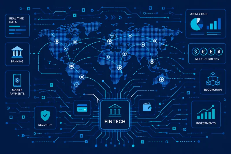 Digitaalisia rahoitusratkaisuja ja verkottunutta taloutta kuvaava grafiikka Digitaalisia rahoitusratkaisuja ja verkottunutta taloutta kuvaava grafiikka