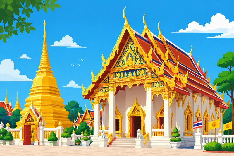 Kultainen buddhalainen temppeli Thaimaassa
