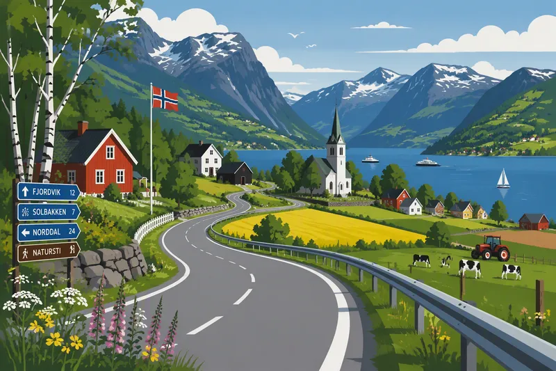 Maisematie Suomesta Latviaan kesäisessä maaseutumaisemassa Maisematie Suomesta Latviaan kesäisessä maaseutumaisemassa