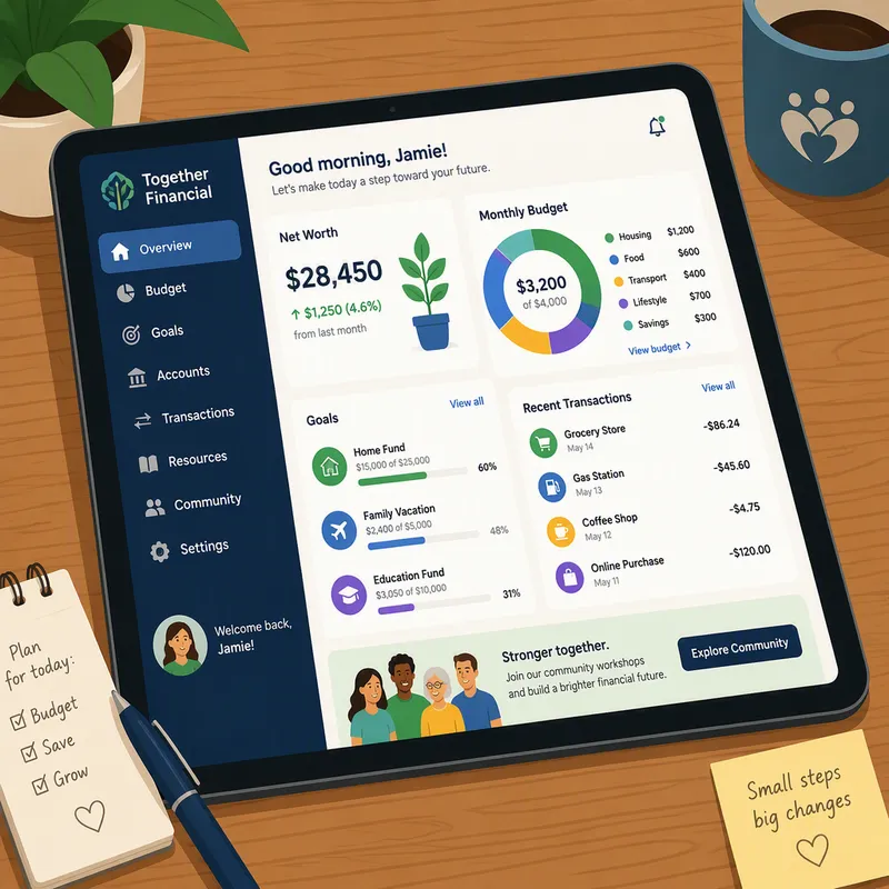 Digitaalinen tabletti näyttämässä taloudenhallinnan sovellusta